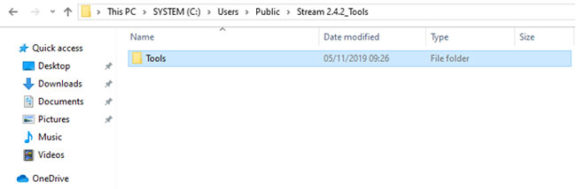 The file is uncompressed and the folder is open: