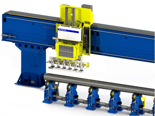 Olympus Tube End Inspection System a small footprint system for integration into pipe manufacturing production line.