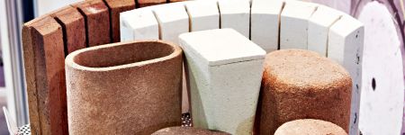 Parts made of refractory materials on a table