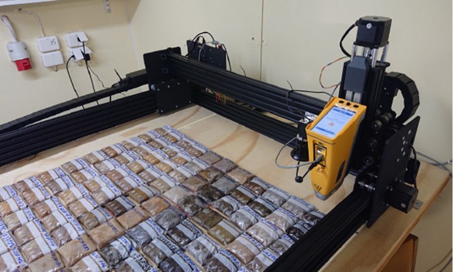 Automated XRF system for gold analysis in geochemical research