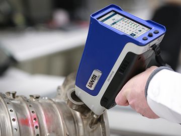 Component material testing with XRF